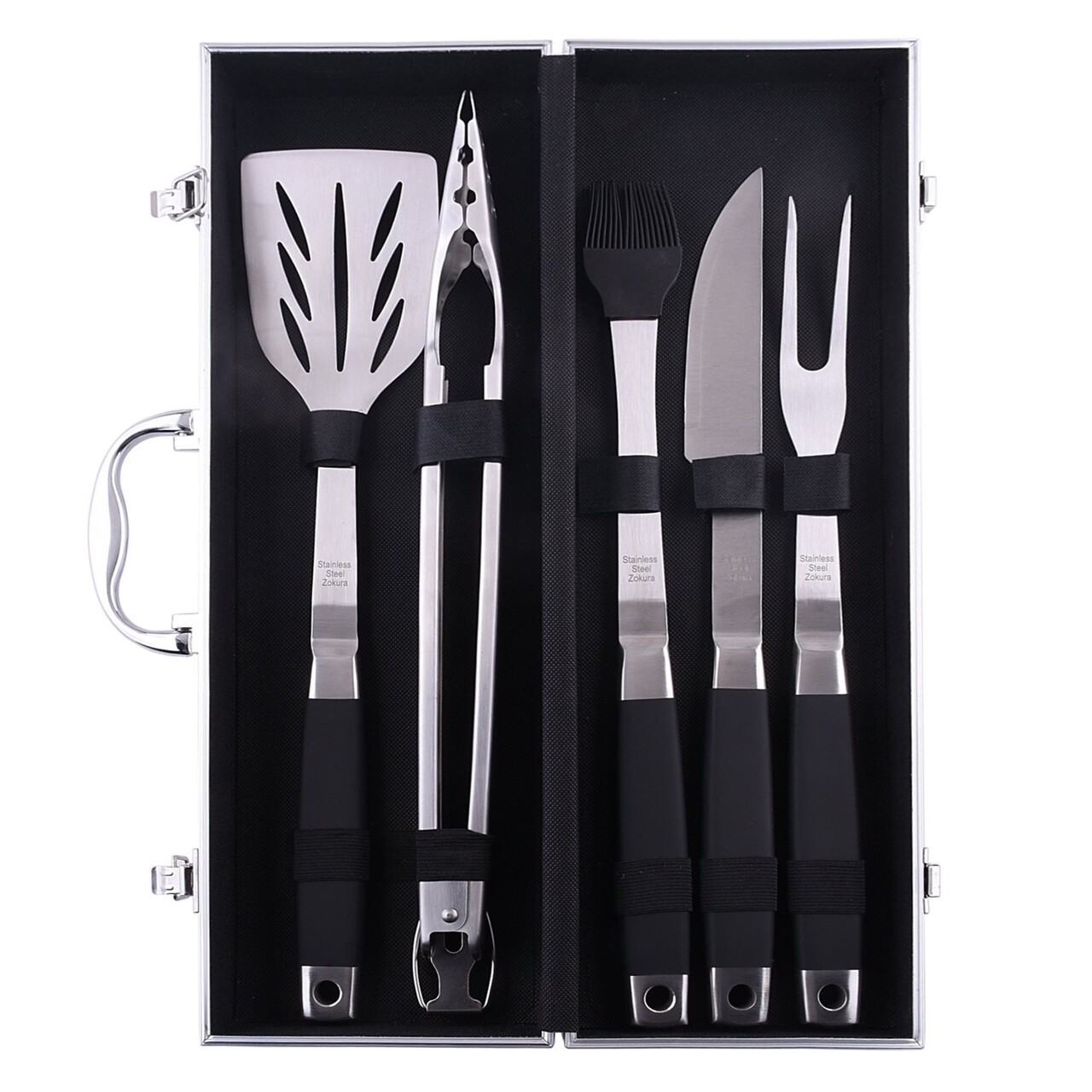 Set 6 piese pentru gratar, Zokura, inox - imagine 3